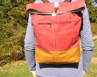 MADE TO ORDER - Waxed Canvas Backpack in Various Colors