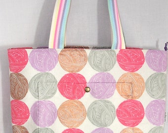 PREORDER - Yarn Balls Zippered Pepin Tote