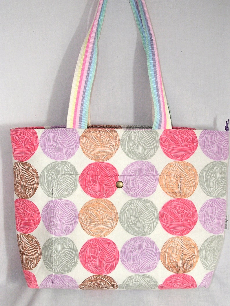 PREORDER Yarn Balls Zippered Pepin Tote image 1