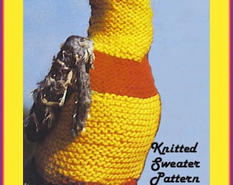 Vintage Parrot/Cockatiel Sweater Coat Cover Knitting Pattern