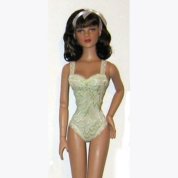 Ready to Wear Black Sheer Lace Lingerie Teddy Outfit fits 16/" Vintage Elise