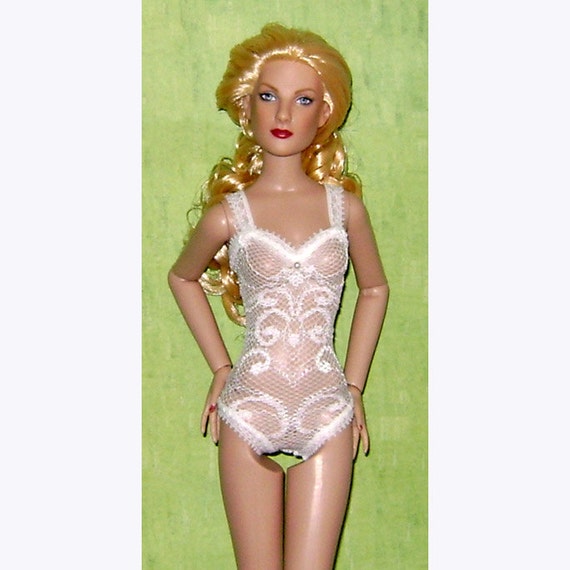 Ready to Wear Black Sheer Lace Lingerie Teddy Outfit fits 16/" Vintage Elise