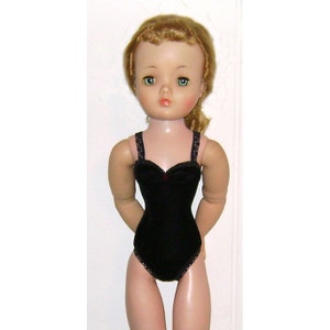 Ready to Wear Black Velvet Teddy Lingerie Outfit Fits Vintage Madame Alexander Cissy & Modern Cissy 19&quot; - 21&quot;