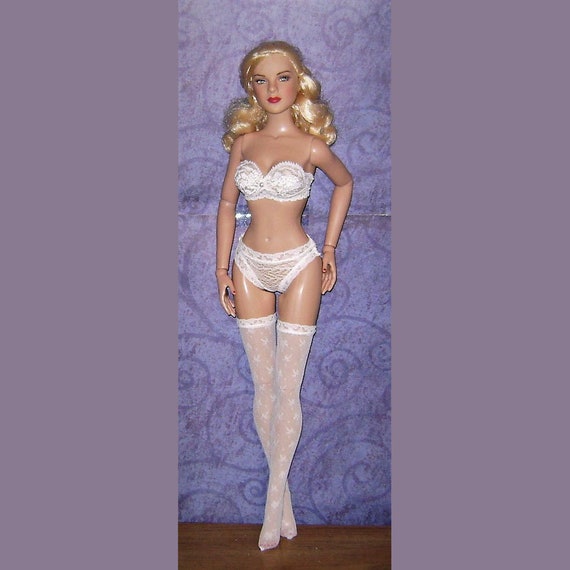 Ready2Wear Sheer Ivory Lace Cami /& Bikini Lingerie Set Fit Ellowyne Wilde