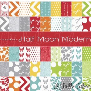 Half Moon Modern charm pack for Moda Fabrics - charm pack includes 42 - 5&quot; squares