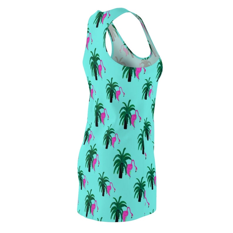 Flamingo and palm trees Women/'s all over print Racerback Dress