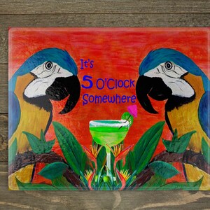 Happy Hour Tropical drinks kitchen indoor outdoor floor mat dish drying mats from my art. cutting boards