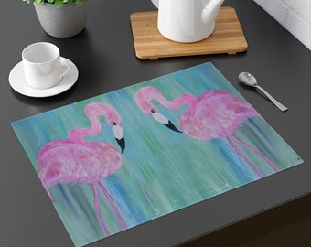 Flamingos table decor Placemat of my art.