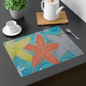 Starfish colorful coastal Placemats of my art. image 1