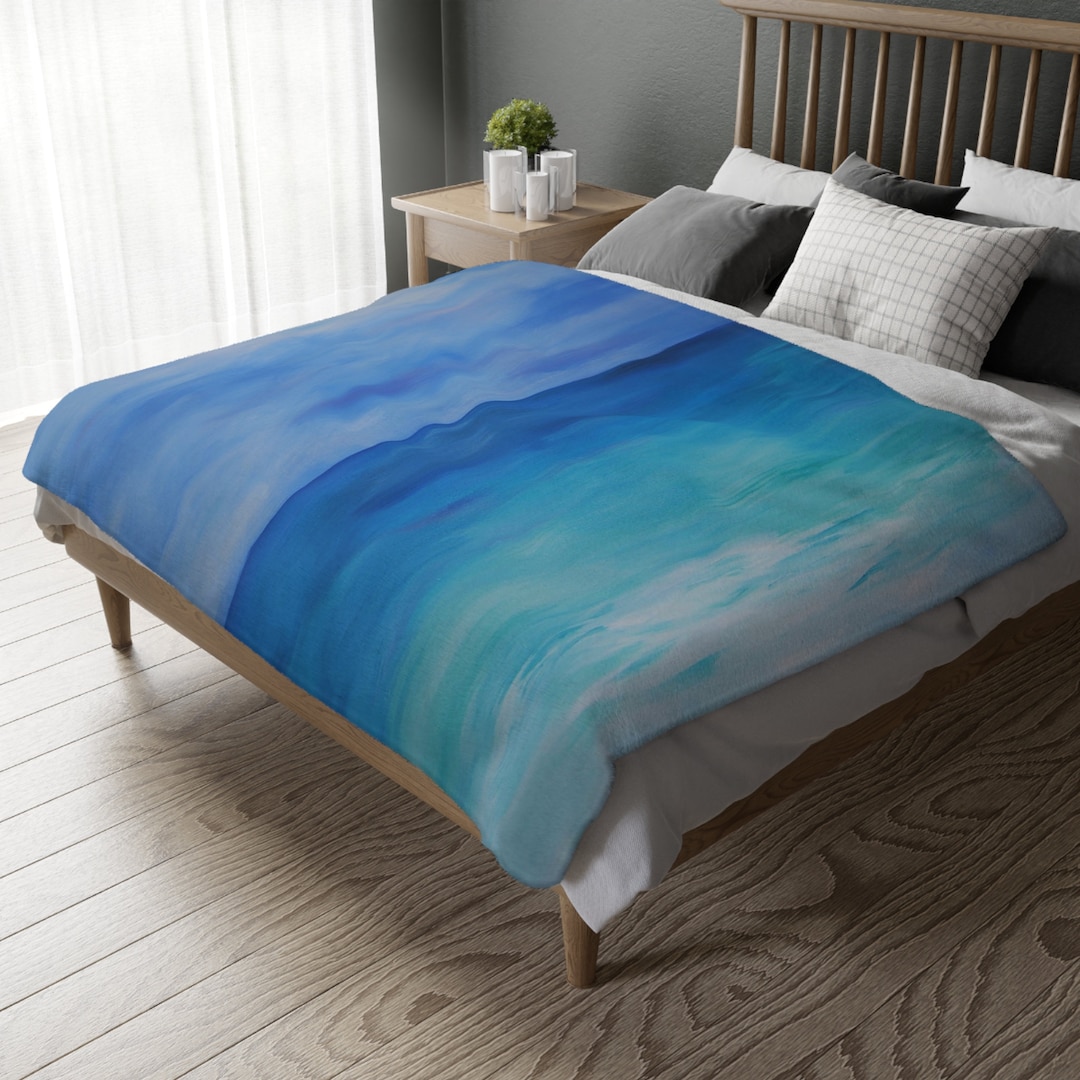 Clearwater Beach Coastal Home Colorful Velveteen Minky Blanket two