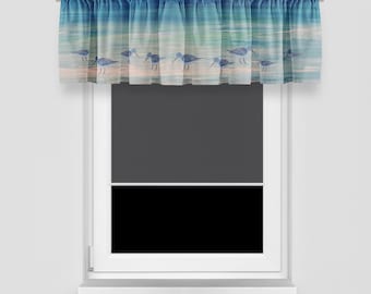 Sandpipers Coastal Window Valance: Beach House Decor