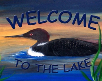Welcome Loon Lake indoor-outdoor Floor Mat. Available in 4 sizes