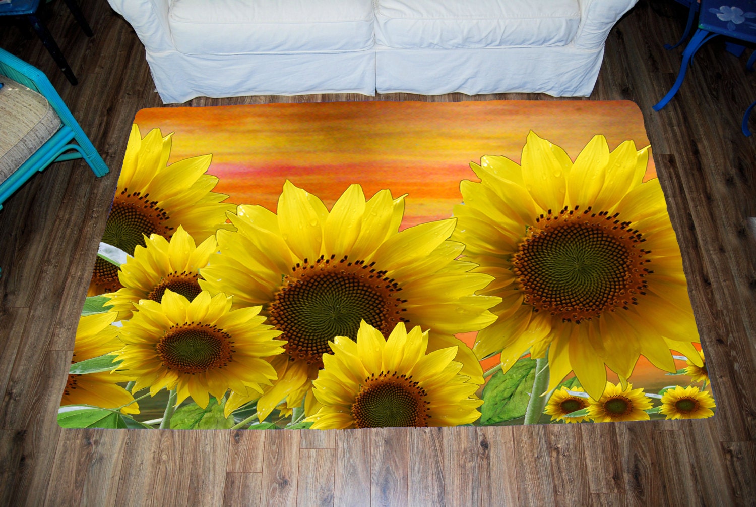 sunflower living room rug