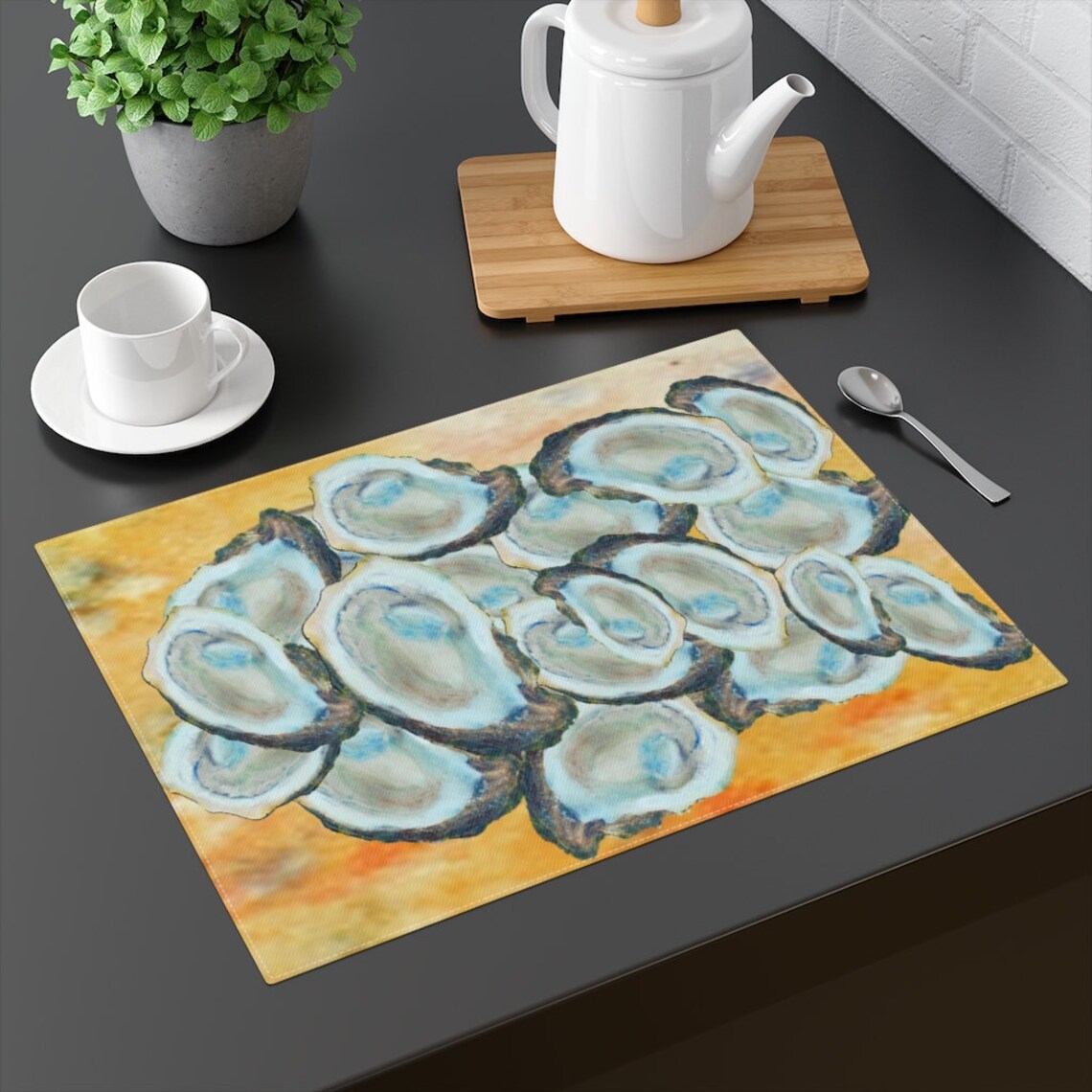 Oysters on Half Shell Coastal Sea Shell Placemats With My Art. Etsy