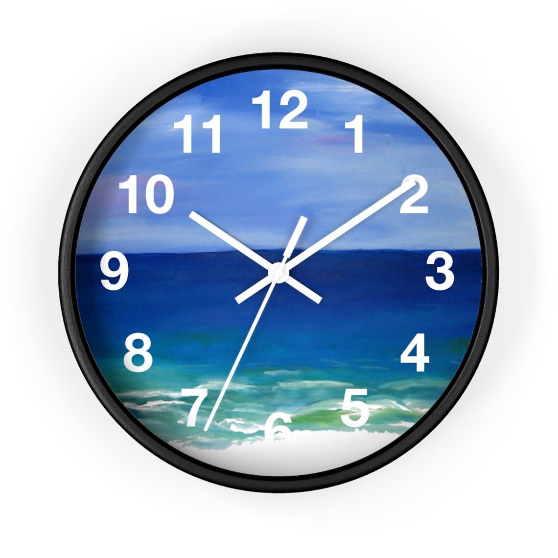 Beautiful beach coastal home Wall clock with my art. Etsy