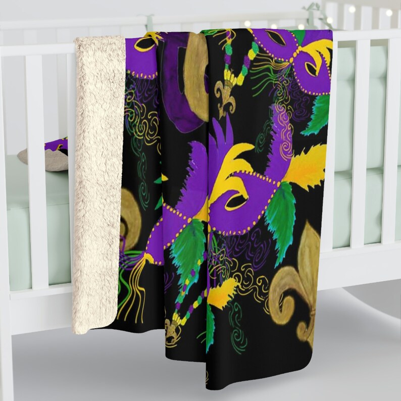 mardi gras fleece blanket