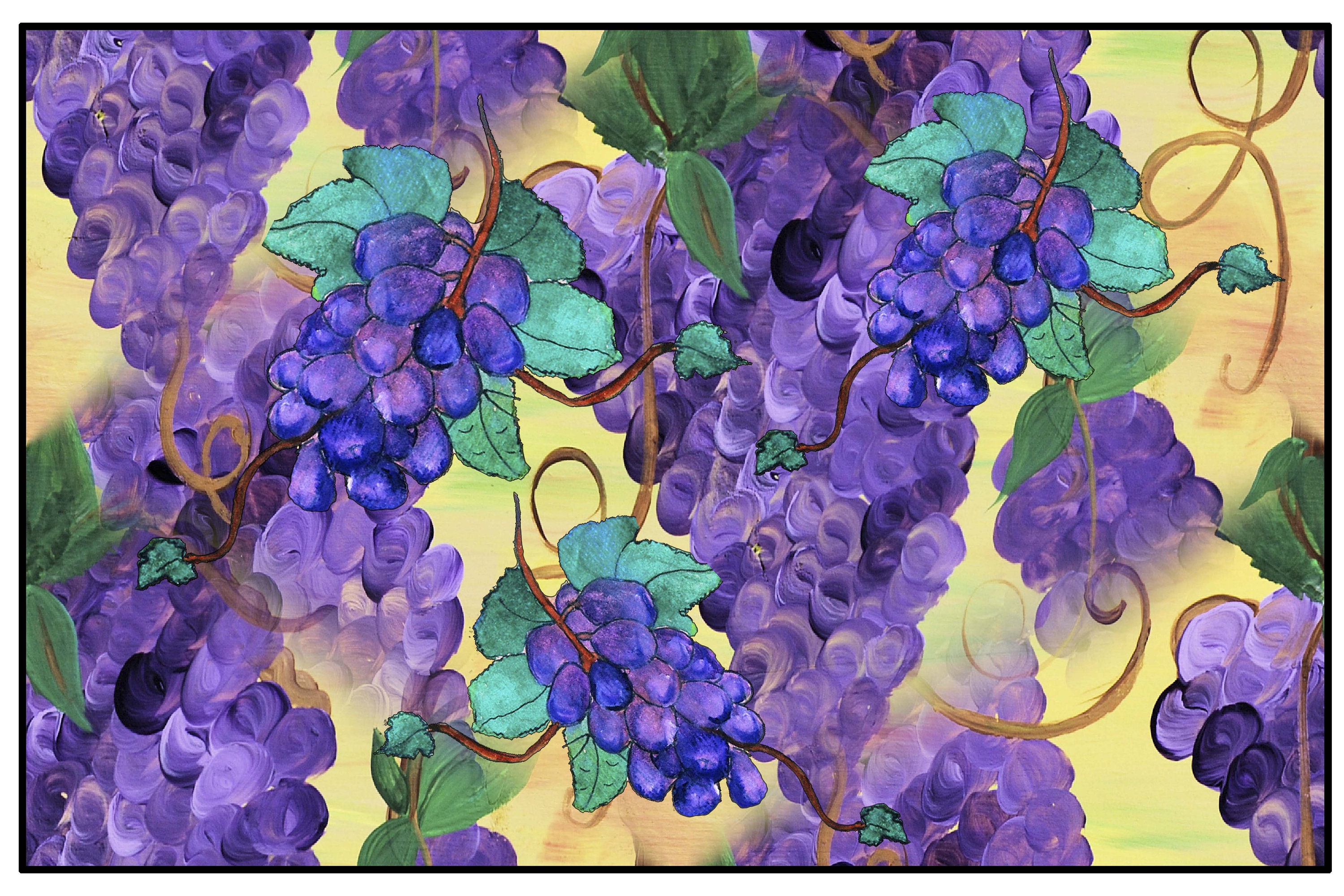 Purple grapes door Floor mat rugs of my art. Matching foot Etsy