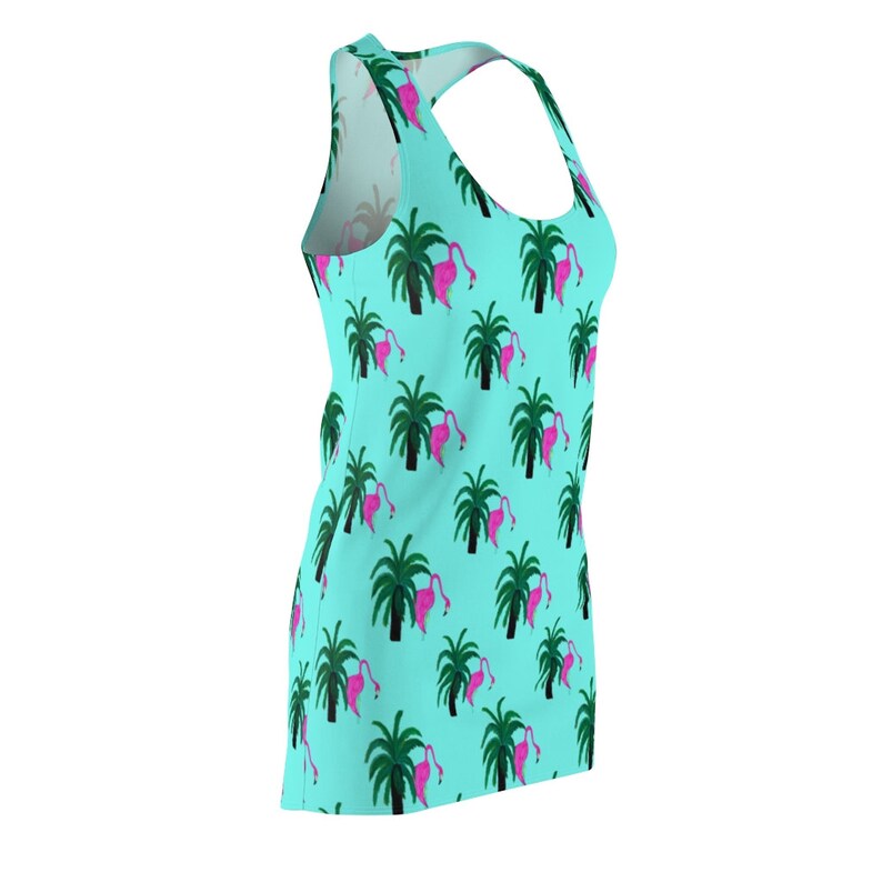 Flamingo and palm trees Women/'s all over print Racerback Dress