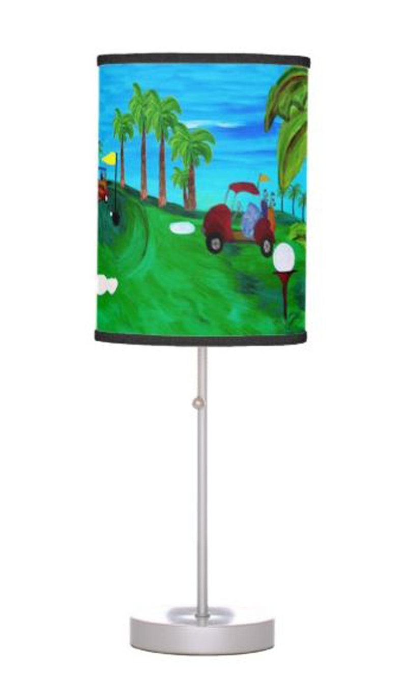 Golf Accent Table Lamp and Ottomans From My Art. Choose Golf Etsy