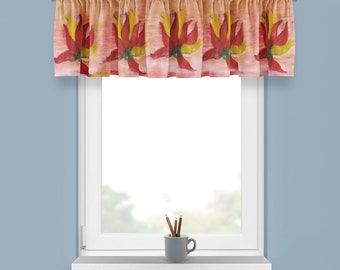 Chili Pepper Kitchen Valance: Floral Art Print, 100% Poplin Polyester
