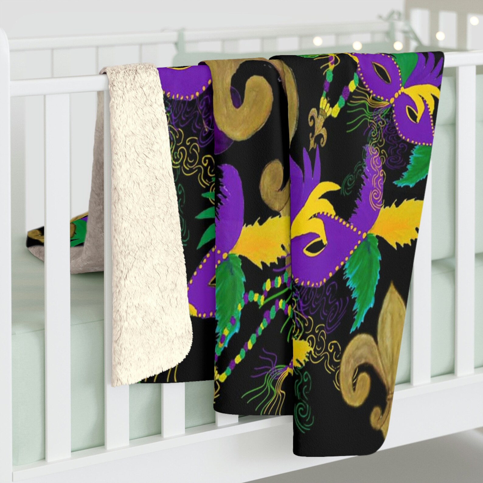 Mardi Gras Fleur De Lis and Masks Decor Sherpa Fleece Blanket Etsy