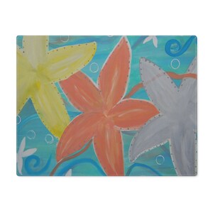 Starfish colorful coastal Placemats of my art. image 2