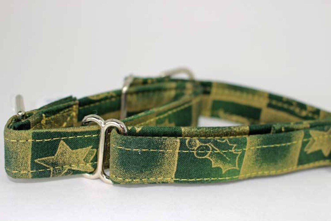Small Martingale Collar Green With Gold Bells Etsy UK