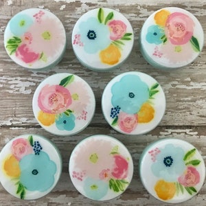 FLORAL FIELDS BABY Kids Knobs m2m Cloud Island Bedding Nursery Room drawer pull decor floral teal mint