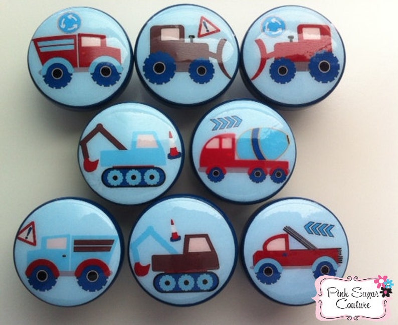 CONSTRUCTION TRUCKS KNOBS Boys Drawer Kids Nursery Room Pulls Etsy