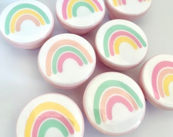 RAINBOW KNOBS! Girls Drawer Pull Kids Bedding Decor BOHO Pastel Pink Peach Mint Yellow