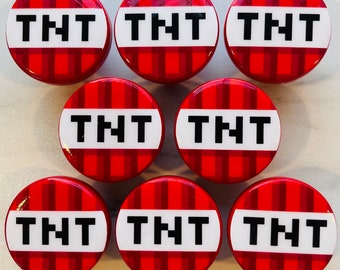 TNT  KNOBS  red Handmade Drawer Pull Kids Room Decor boys girls