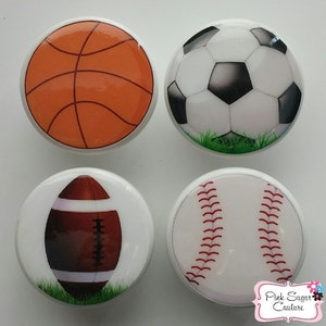 Fußball Basketball Fußball Baseball Knäufe Sportbälle Schubladenknauf Kinder Kinderzimmer Dekor-Handgemacht Minimum 4