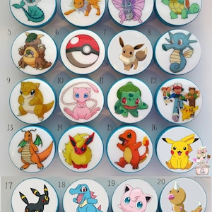 Pomos de Pokémon GO, tiradores de cajón hechos a mano, decoración para habitación de niños, niñas y niños (mínimo cuatro, por favor)