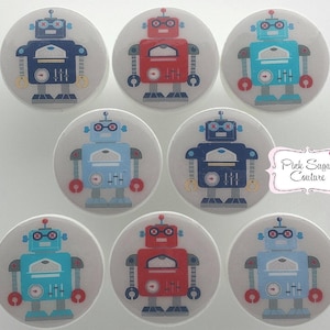 Perillas de ROBOTS para habitación infantil, de cerámica, para ropa de cama, cajón, decoración infantil, n.° 2