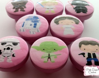 STAR WARS KNOBS for Girls Handmade Drawer Pull Kids Nursery Room Decor boys girls