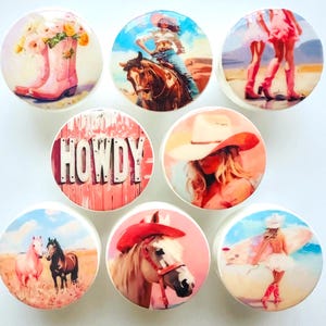 Coquette Cowgirl KNOBS Rustic Western Ranch Cowboy Horse Dreamy Pink Blue