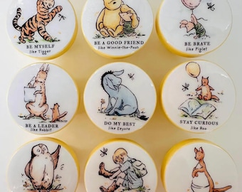 WINNIE THE POOH knobs drawer pulls Affirmation M2M bedding Kids Nursery room decor art ... so cute! Unisex Boy or Girl