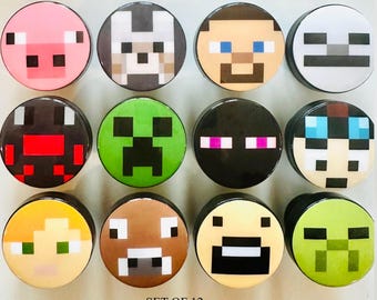 Creeper KNOBS Face Handmade Drawer Pull Kids Room Decor boys girls