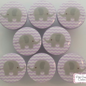 Elephant knobs LAVENDER chevron with gray grey M2M Kids Nursery Room bedding drawer pulls dots ... so cute