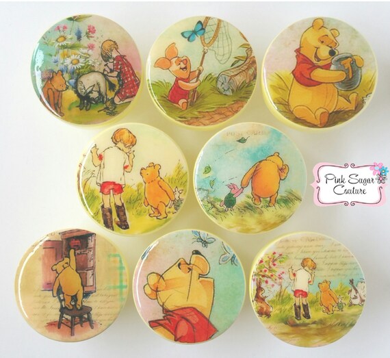 Winnie The Pooh Knobs Drawer Pulls Classic Version M2m Bedding Etsy