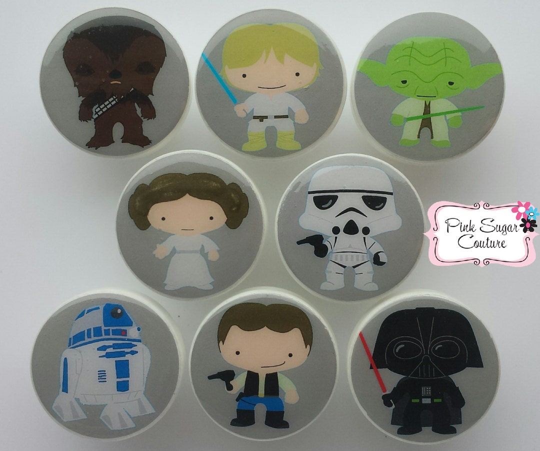 STAR WARS KNOBS Gray Version 3 Kids Nursery Handmade Drawer Pull Kids