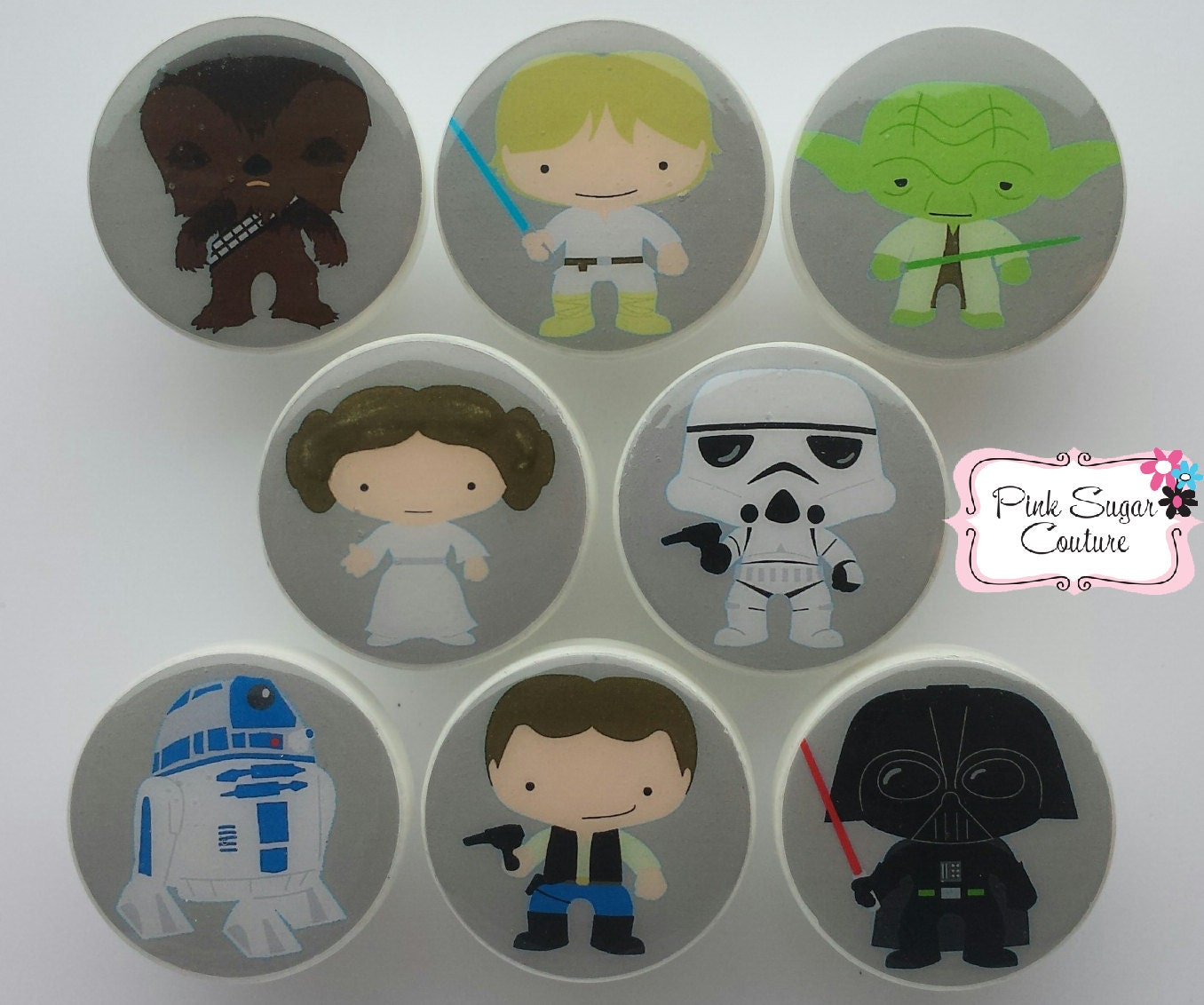 STAR WARS KNOBS gray version #3 Kids Nursery Handmade Drawer Pull Kid…