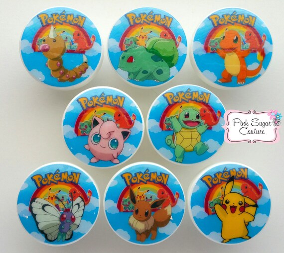 Pokemon Go Knobs Handmade Drawer Pull Kids Room Decor Boys Etsy