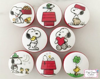 SNOOPY PEANUTS knobs drawer pulls Kids Room Decor M2M Red bedding Nursery room decor wall art Woodstock ... so cute!