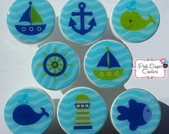 NAUTICAL Knobs Drawer Pull Sea Lime Green Blue Kids Kids Nursery Room Decor boys sea ocean ~ SO CUTE