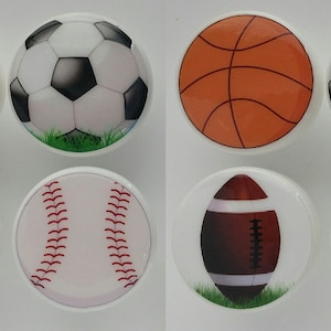 8 SPORTS BALLS Handmade Knobs Drawer Pull Kids Decor Kids Nursery Room boys girls
