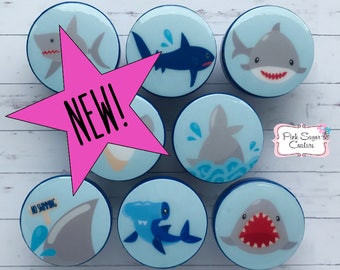 SHARK Knobs NORTH Baby Shark Bite Shore Nautical Handmade m2m Kids Nursery POTTERY Room Drawer Pull Kids Decor