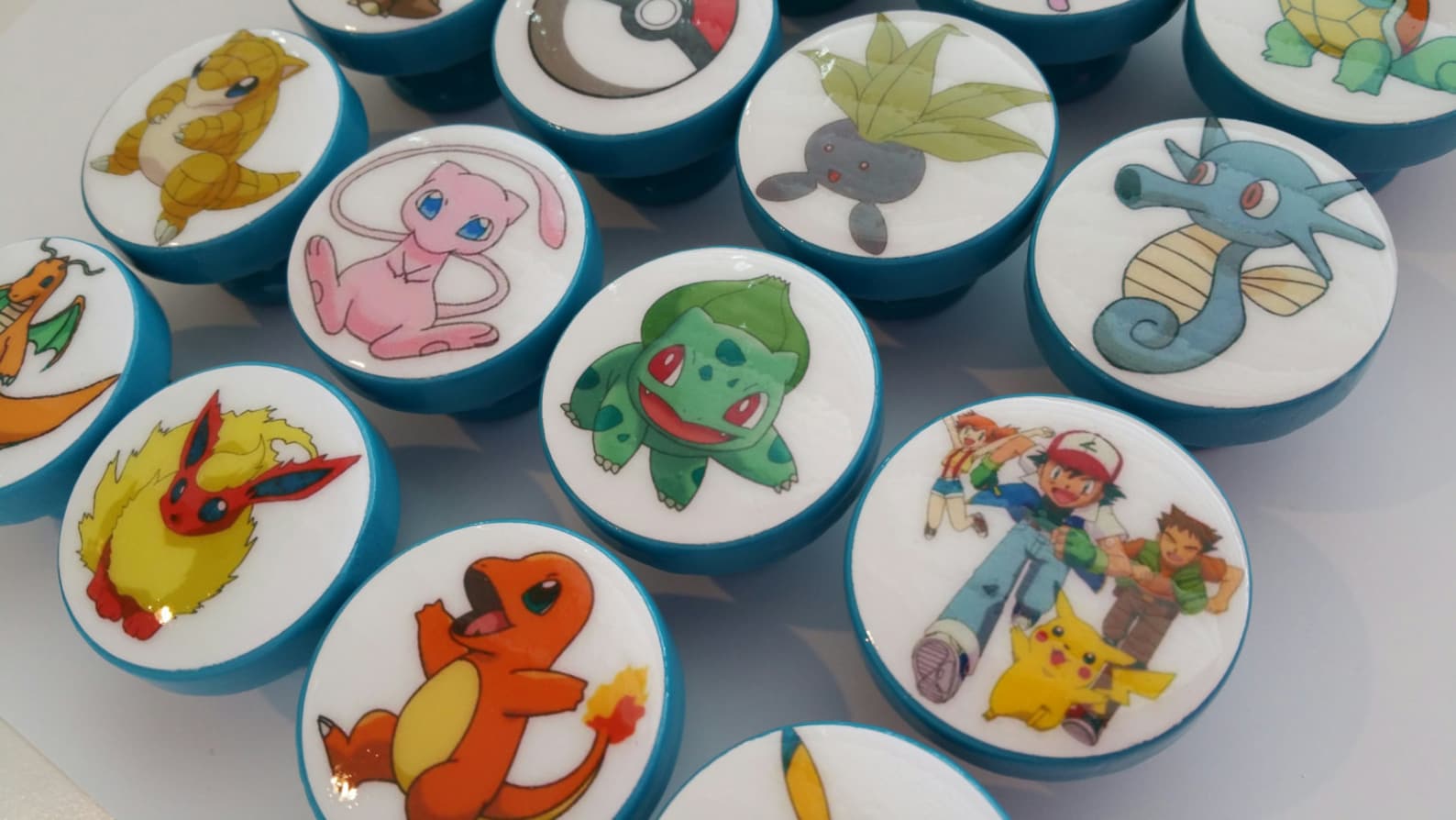 POKEMON GO KNOBS Handmade Drawer Pull Kids Room Decor Boys Girls Four