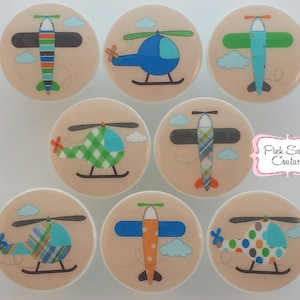 Flugzeugknöpfe Hubschrauber Transportschublade Pulls Jungen Kinderzimmer Dekor TAN BEIGE