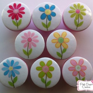 Gänseblümchen Garten Knäufe Blumen Schublade zieht Keramik Party Mädchen Kinderzimmer ... so niedlich blau rosa Lavendel gelb